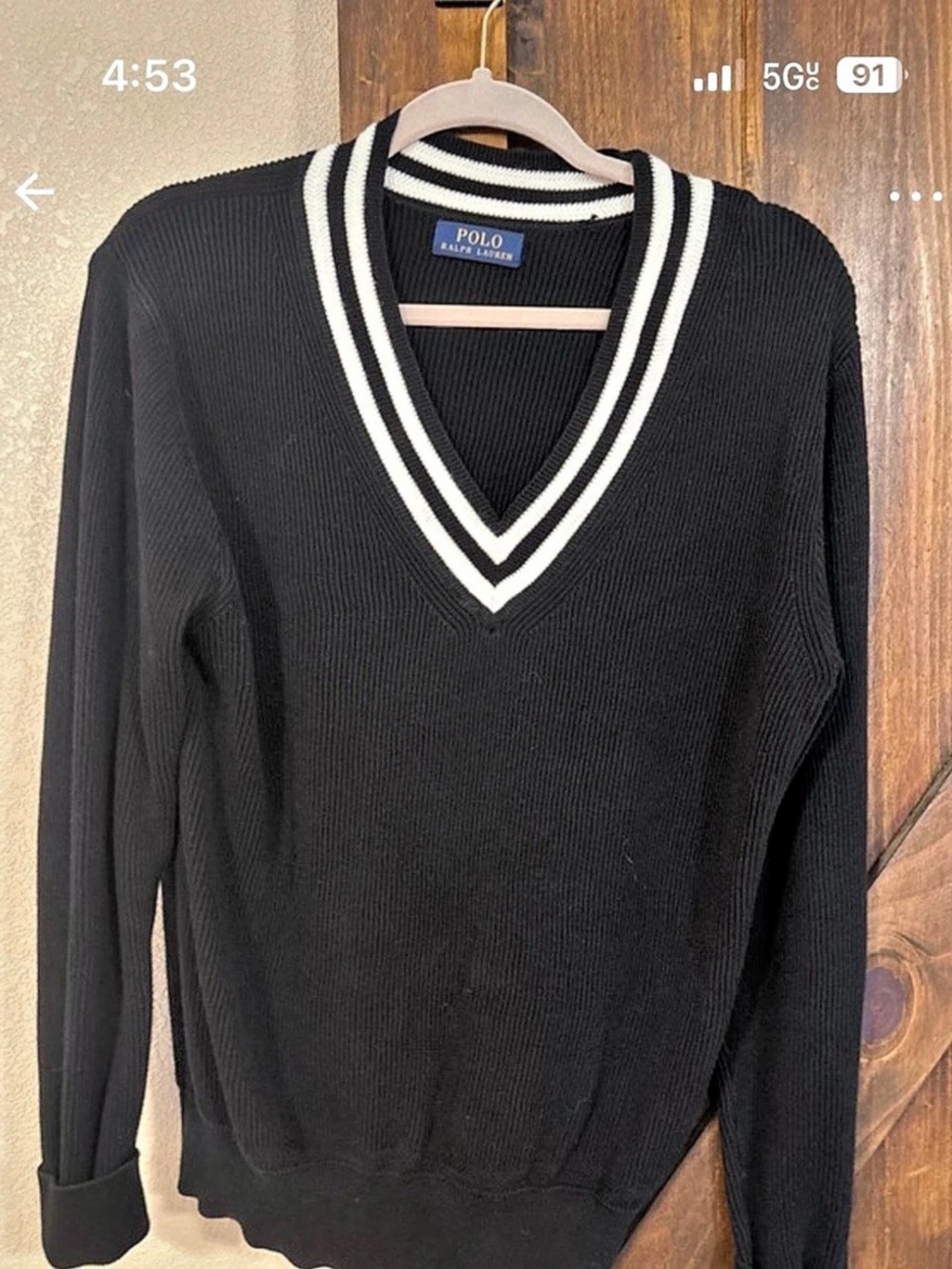 Polo Ralph Lauren Cricket V-Neck Sweater Black